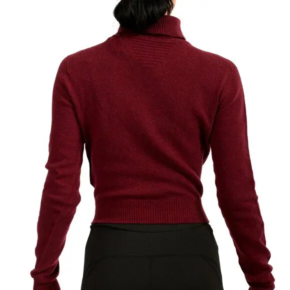 Scuderia Ferrari Women's Cropped 100% Cashmere Roll-Neck Sweater US M IT 42